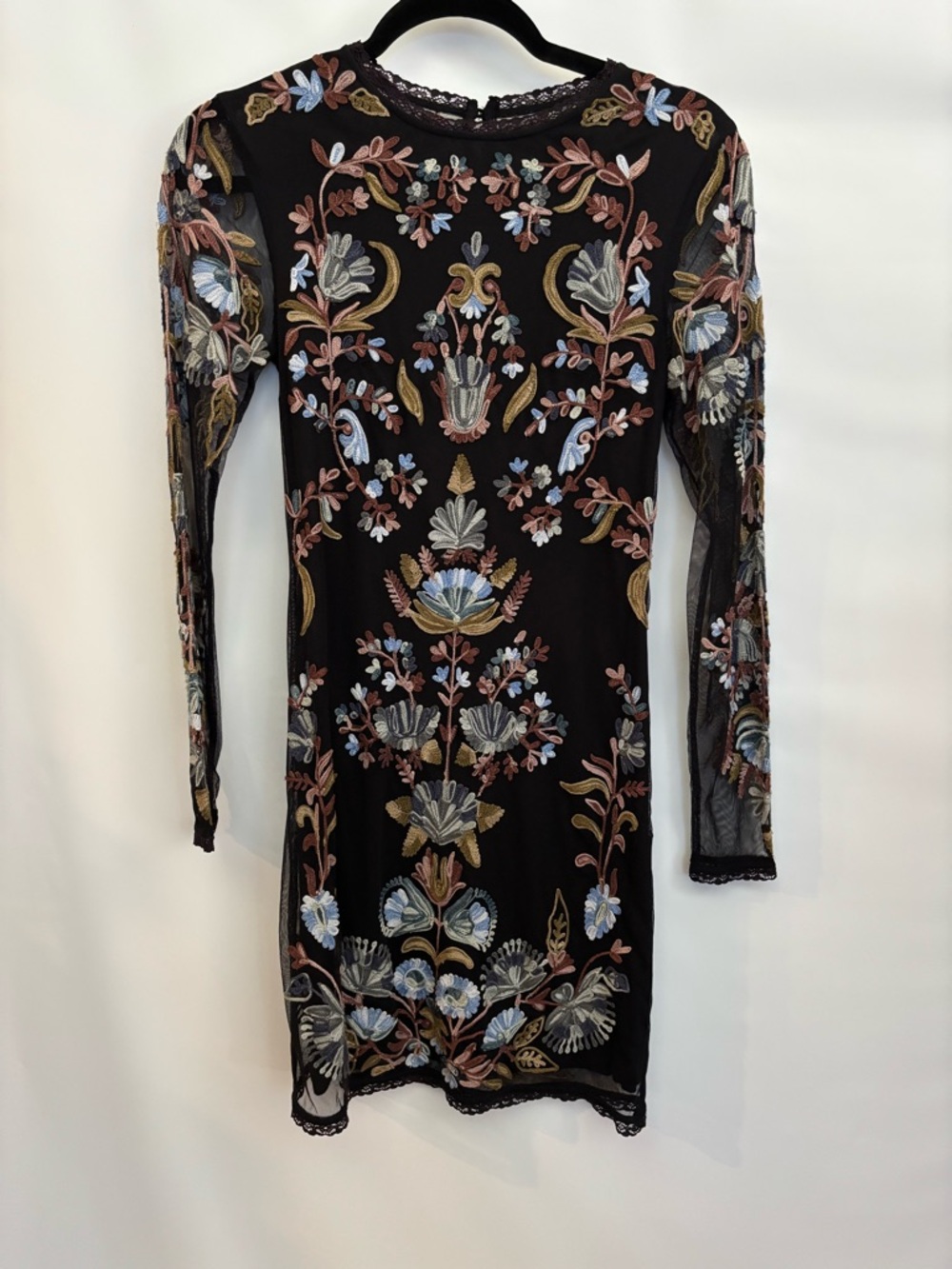 Free People Royal Bodycon Embroidered Sheath Mini Dress Size 2